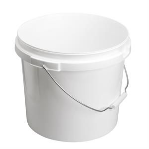 Seau blanc plastique 17.5L inviolable anse métal (17 à 22 kg de miel)