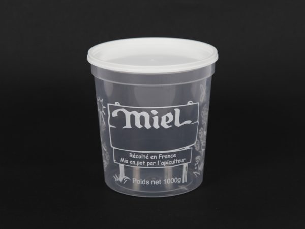 Pot en plastique Nicot [transparent 1kg, le sachet de 25] APISTORE
