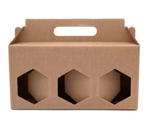 Présentoir en carton ondulé pour 3 pots de 385ml