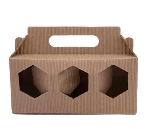 Présentoir carton ondulé pour 3 pots de 228ml