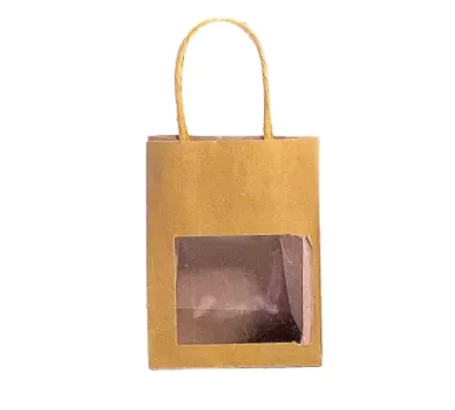 Mini sac kraft avec fenêtre