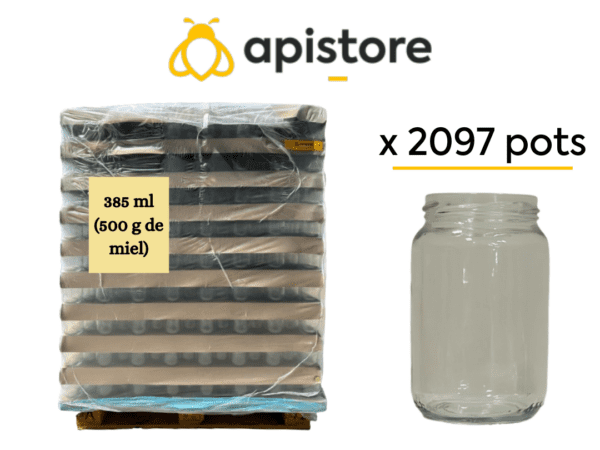 Palette pots en verre [500g (385ml), TO63]