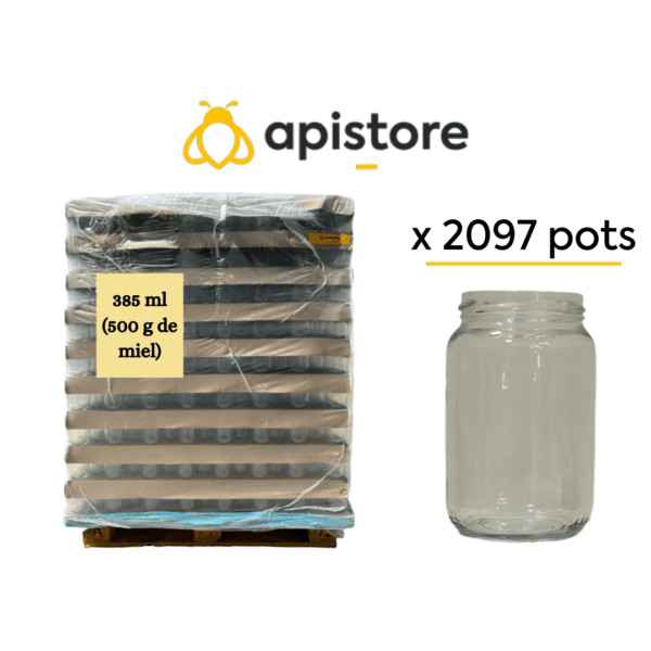 Palette pots en verre [500g (385ml), TO63]