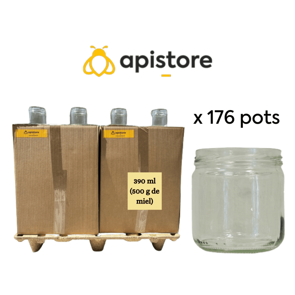 Couche-palette carton de pot en verre [500g (390ml), TO82]