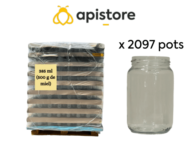 Palette pots en verre [500g (385ml), TO63]