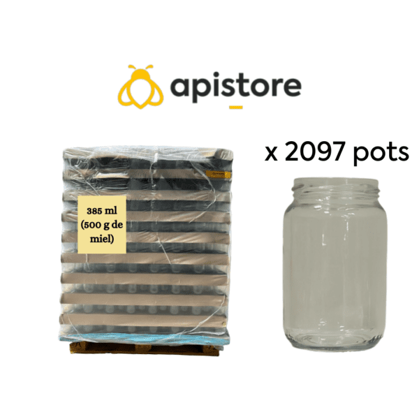 Palette pots en verre [500g (385ml), TO63]