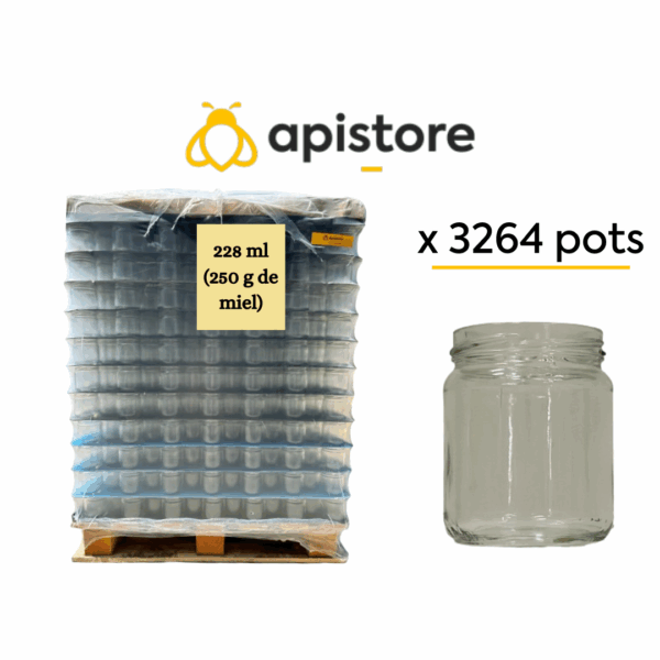 Palette pots en verre 250g (228ml), TO63