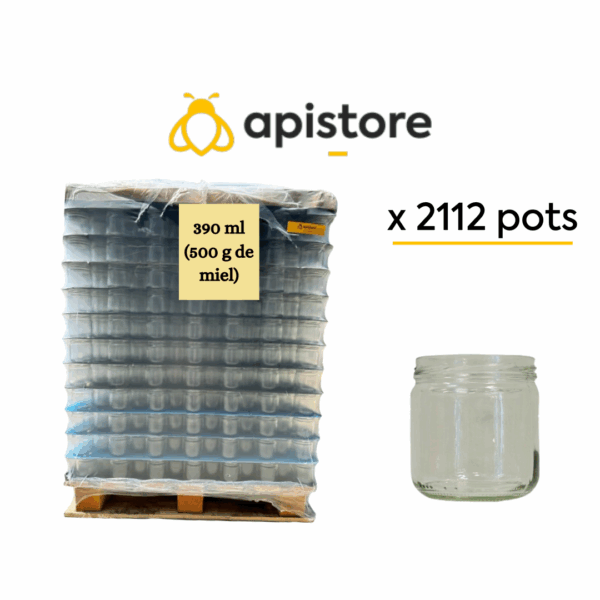 Palette pots en verre 500g (390ml), TO82