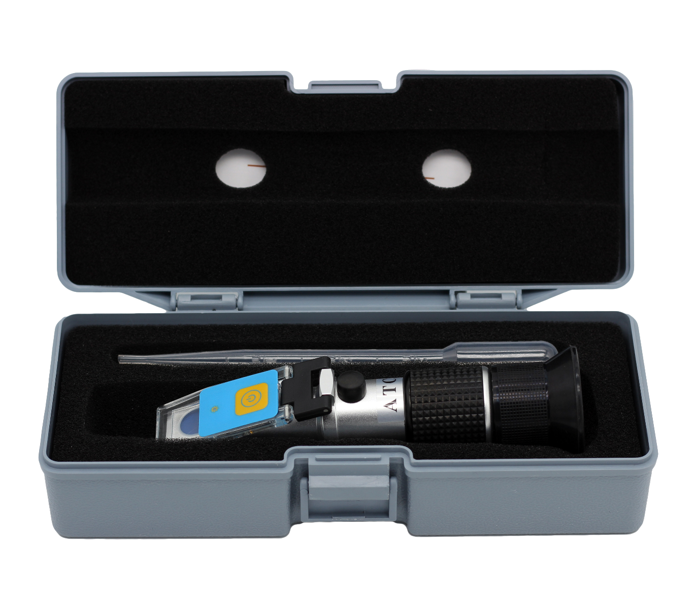 Réfractomètre à miel LED 12/27%, avec liquide d'étalonnage Réfractomètre à miel LED 12/27%, avec liquide d'étalonnage