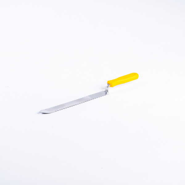 Couteau à désoperculer en inox, lame dent 27cm et manche plastique