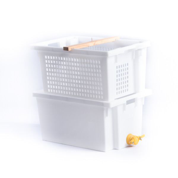 Bac à désoperculer double en plastique alimentaire, grand modèle