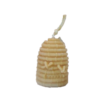 Bougie en cire d'abeille ruche panier
