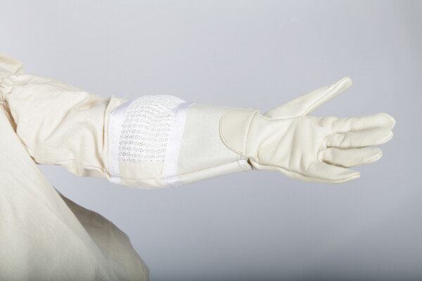 Gant apiculture en cuir de vache avec manche longue aérée