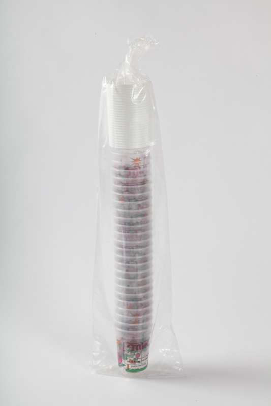 Pot en plastique Nicot transparent 4 couleurs 250g, le sachet de 25