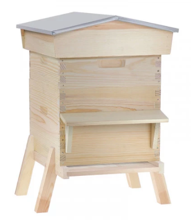 Ruche Dadant 10 chalet à bandes lisses