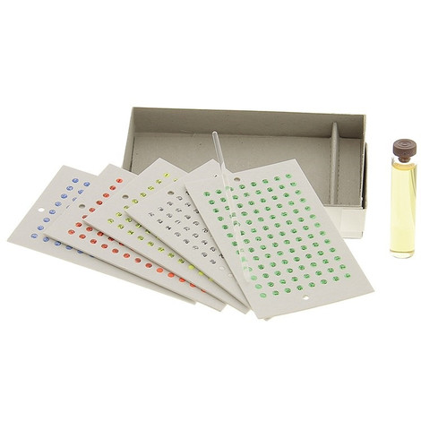 Coffret marquage 5x100 pastilles de 5 couleurs, sans numéro avec colle