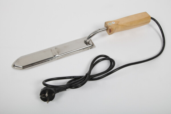 Couteau à désoperculer électrique avec manche en bois et lame de 27cm