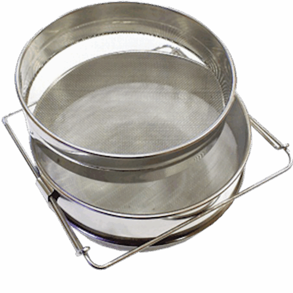 Passoire à coulisse en inox avec double tamis