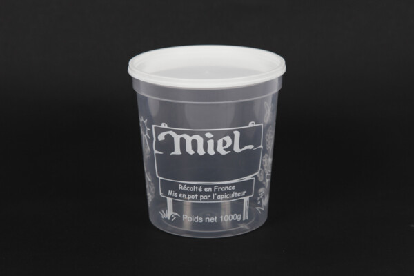 Pot en plastique Nicot transparent 1kg, le sachet de 25
