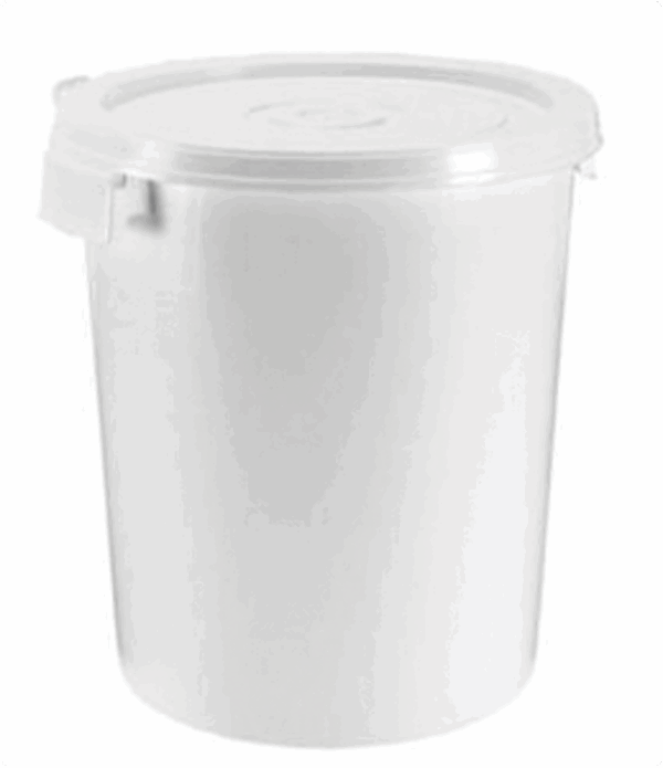 Seau plastique blanc 60L avec 2 poignées