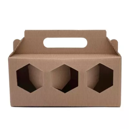 Présentoir carton ondulé pour 3 pots de 228ml