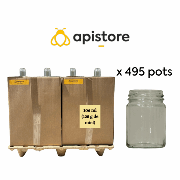 Couche-palette en carton pot en verre 125g (106ml), TO48