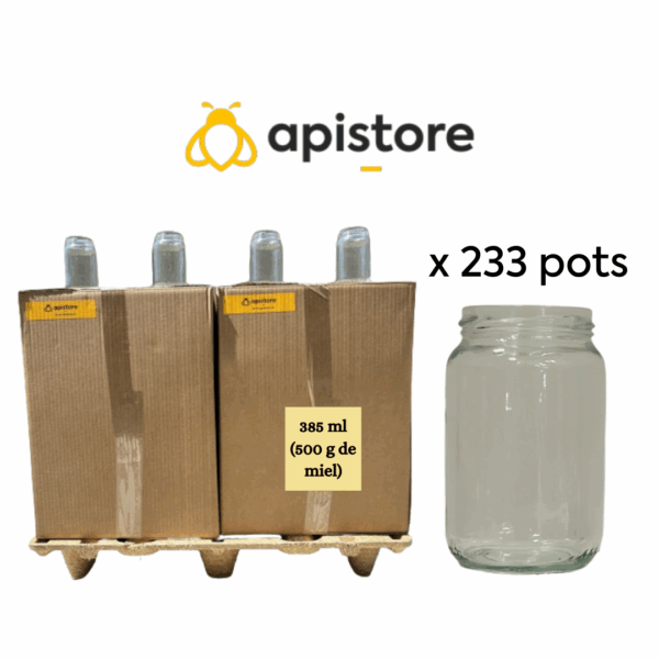 Couche-palette carton de pot en verre 500g (385ml), TO63