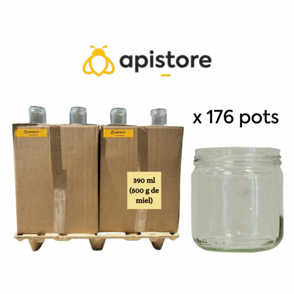 Couche-palette carton de pot en verre 500g (390ml), TO82