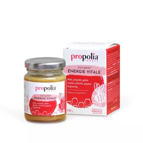 Énergie vitale Propolis, Miel, Gelée Royale, Papaye et Ginseng