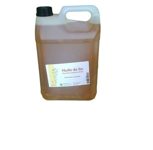 Huile de lin vierge première pression à froid, le bidon de 5L