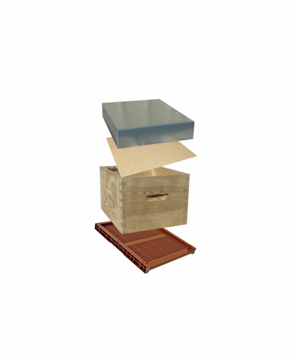 Ruche Dadant 10 bandes lisses et plancher plastique