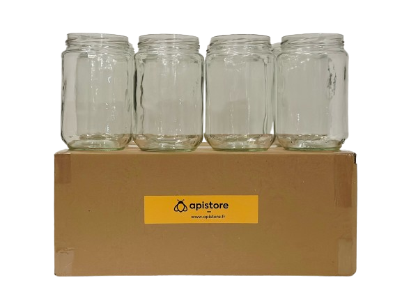 Pot en verre 500g (385 ml), TO63, pack de 12